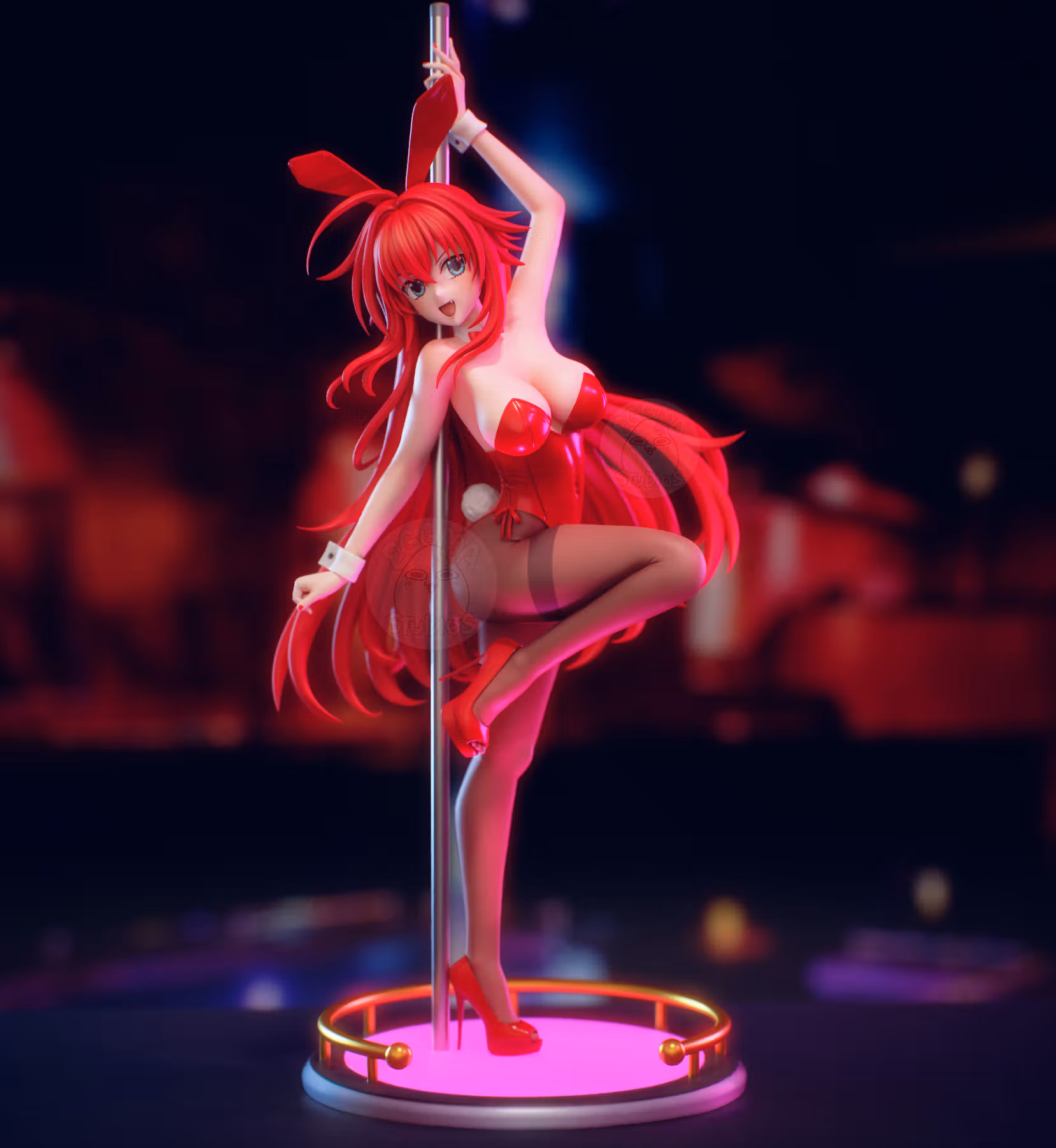 Estatua Rias Gremory Pole Dancer | High School DxD Fan art por EggmaStudios SFW,NSFW 3d printed statue,3d printed,3d printed figure,High School DxD Statue,Rias Gremory Statue,nsfw statue