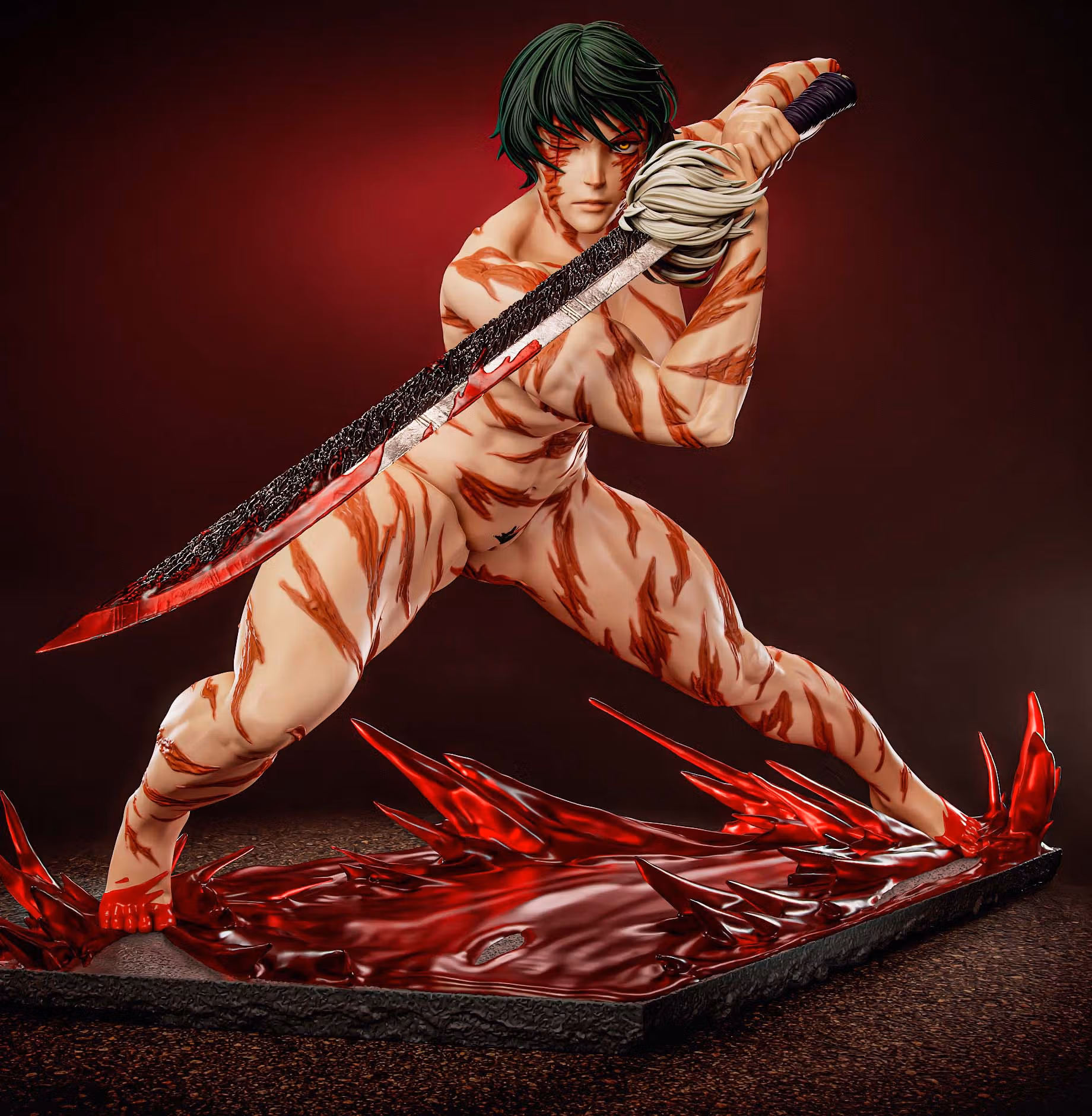 Statue Maki Zenin | Jujutsu Kaisen Fan art par Gatsu SFW,NSFW,Futa 3d printed statue,3d printed,nsfw statue,futa statue,Maki Zenin Statue,Jujutsu Kaisen statue,futa figurines,futanari figurines,futanari statue