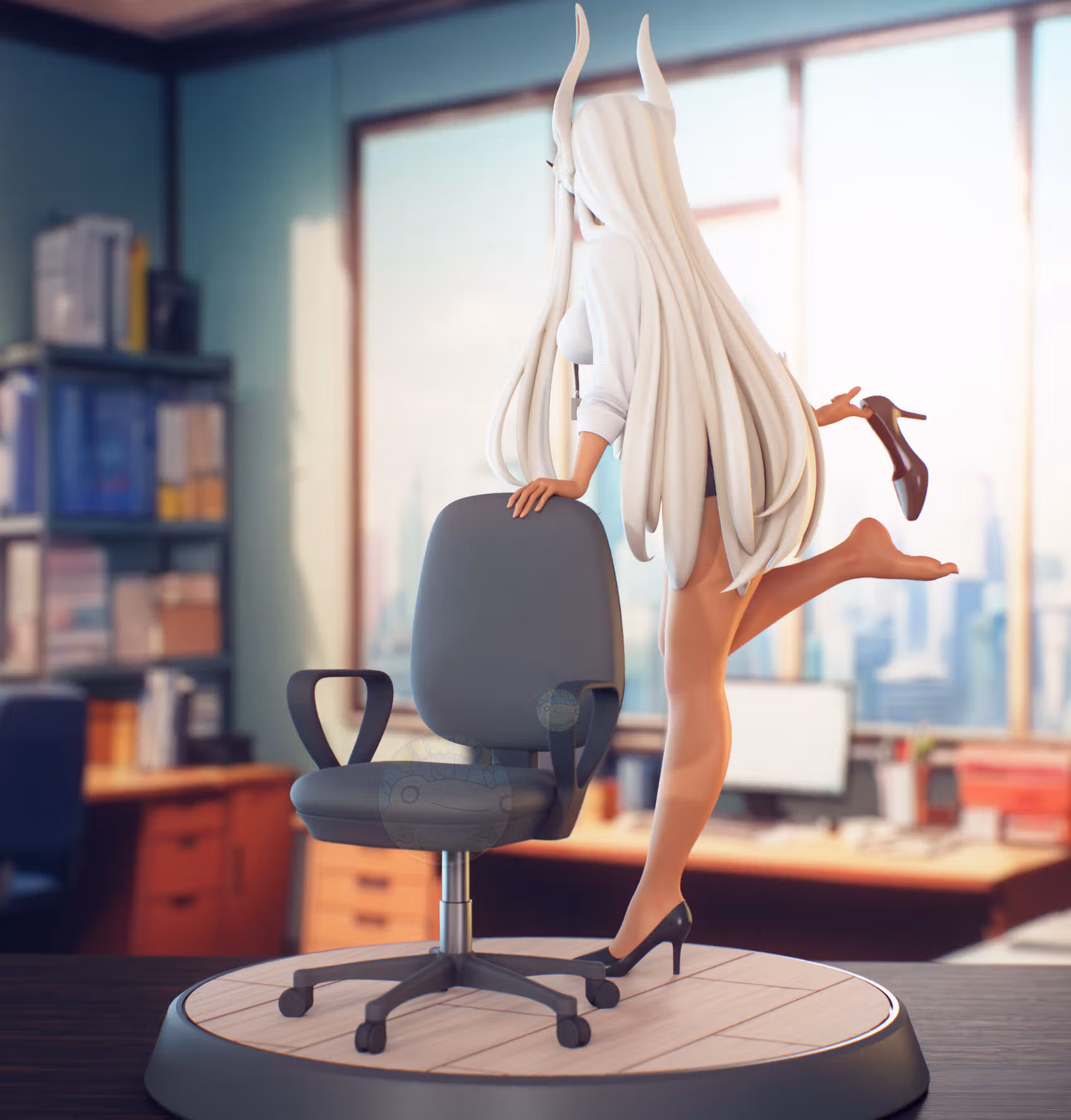 Estatua Mirko Office | My Hero Academia Fan art por PikkyPrints SFW 3d printed statue,3d printed,3d printed figure,Mirko Statue,My Hero Academia Statue,sfw statue