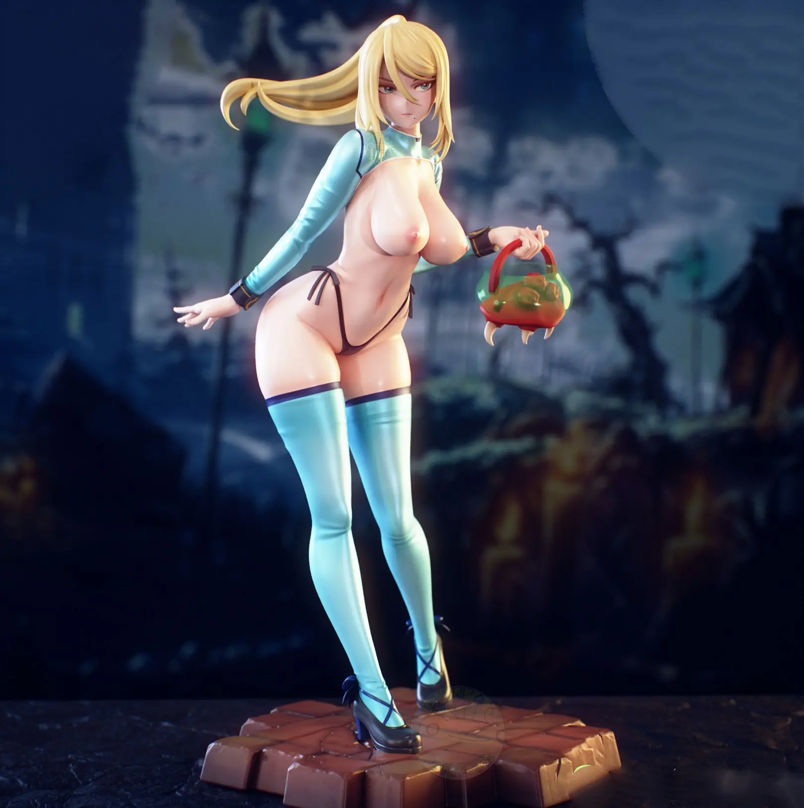 Statua Samus | Metroid Fan art di PikkyPrints SFW,NSFW 3d printed statue,3d printed,3d printed figure,Samus Statue,Metroid Statue,nsfw statue