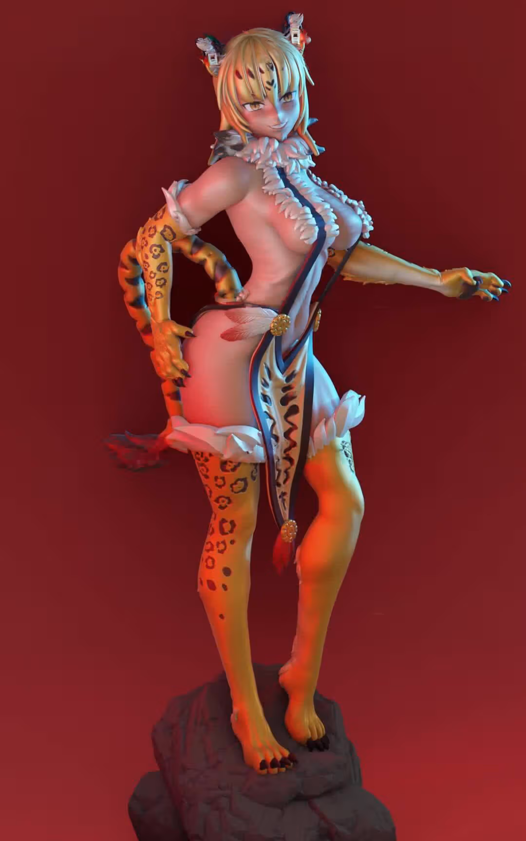 Ocelomeh Statue | Monster Girl Encyclopedia Fan Art by Magpie3d SFW,NSFW 3d printed statue,3d printed,3d printed figure,nsfw statue,Monster Girl Encyclopedia statue,Ocelomeh statue,furry statue