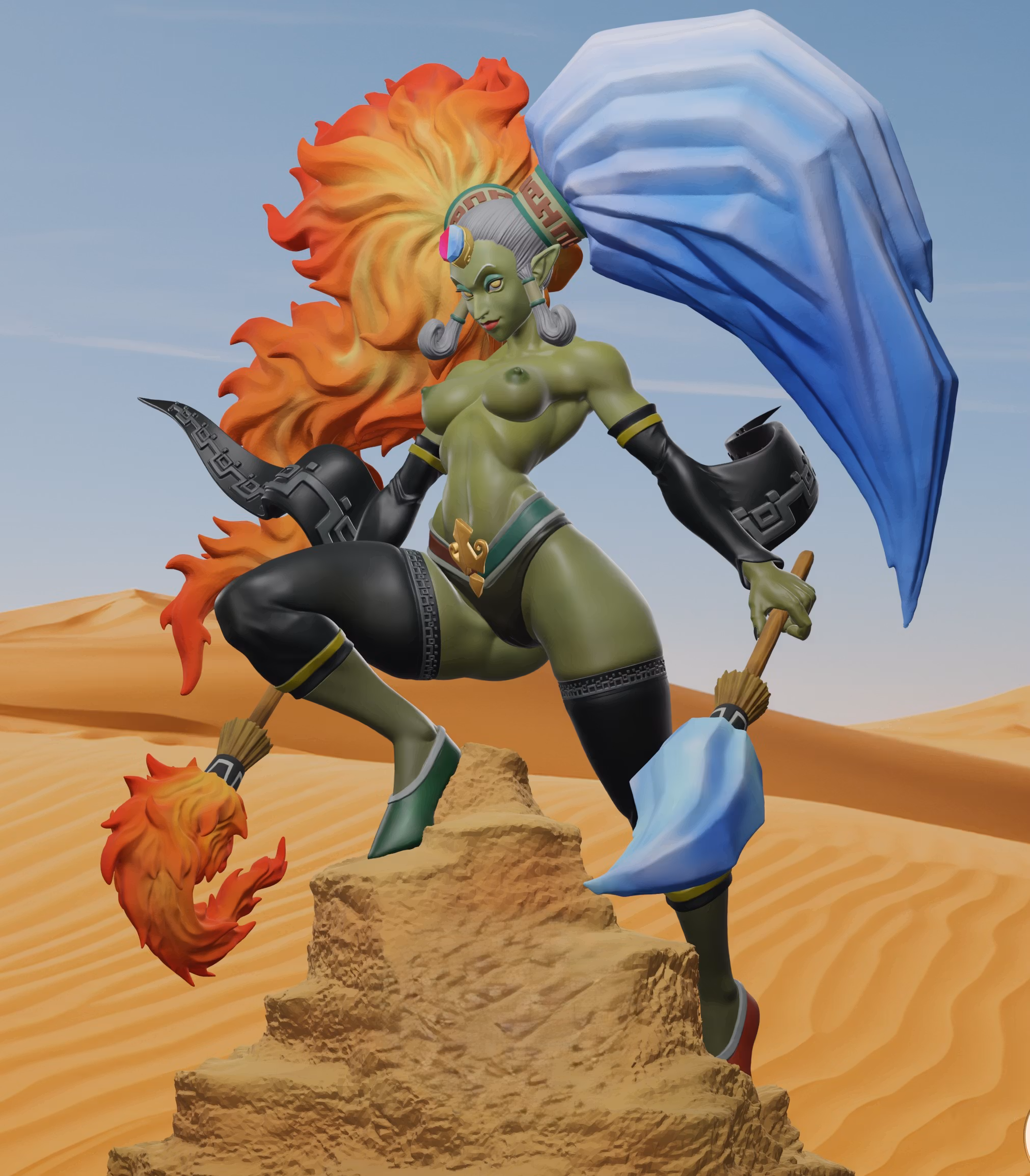 Twinrova Statue | The Legend of Zelda Fan Art by Freyas Fantasys SFW,NSFW,Futa 3d printed statue,3d printed,nsfw statue,futa statue,Twinrova Statue,The Legend of Zelda Statue,futa figurines,futanari figurines,futanari statue