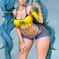 Hatsune Miku Brazilian Statue | Vocaloid Fan Art by OXO3D SFW 3d printed,3d printed statue,3d printed figure,Hatsune Miku Brazilian Statue,Vocaloid