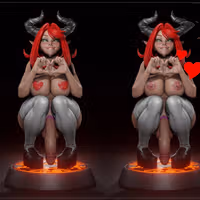 Ruby Succubus Statue | DnD Fanart von Digital Dark NSFW,Futa 3d printed statue,3d printed,nsfw statue,futa statue,futa figurines,futanari figurines,futanari statue,3d printed figure,Ruby Succubus Statue,dnd statue