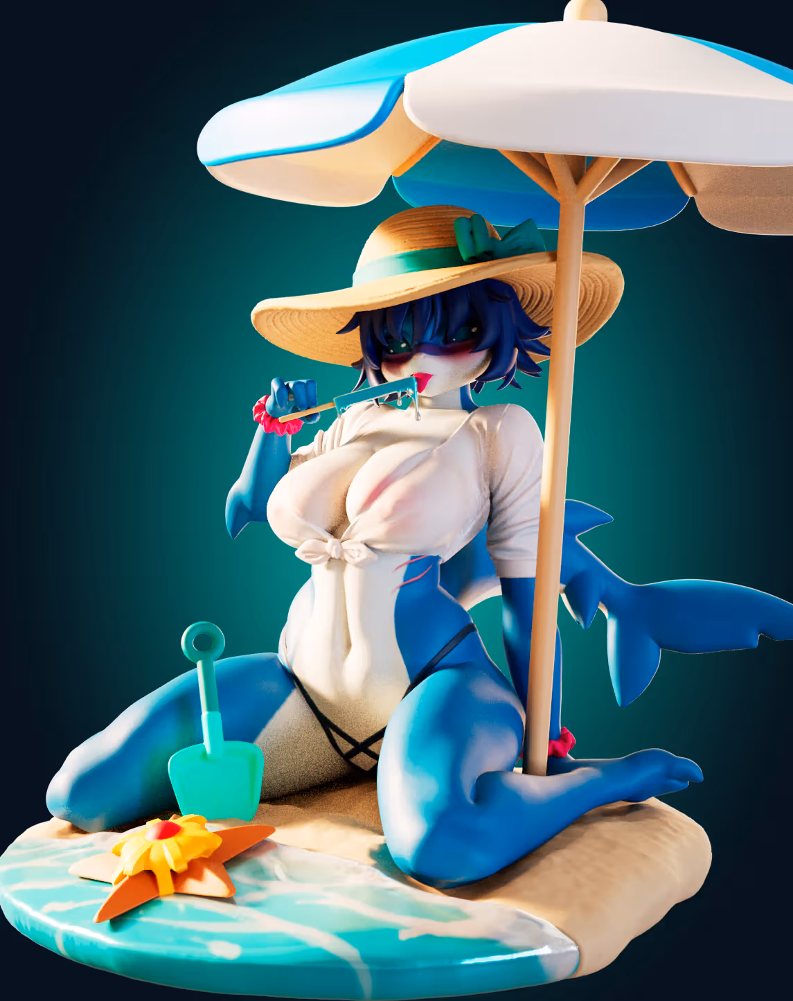 Shark Girl Furry Statue | Monster Girl Fanart von Officer Rhu SFW,NSFW,Futa 3d printed statue,3d printed,3d printed figure,Shark Girl Statue,Monster Girl Statue,futa statue,futanari statue,futa figurines,futanari figurines,nsfw statue,furry statue