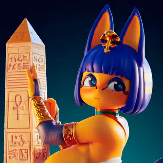Ankha Super Chubby Statue | Animal Crossing Fan Art by Officer Rhu SFW,NSFW,Futa 3d printed statue,3d printed,nsfw statue,furry statue,Ankha Statue,Animal Crossing Statue,futa statue,futa figurines,futanari figurines,futanari statue