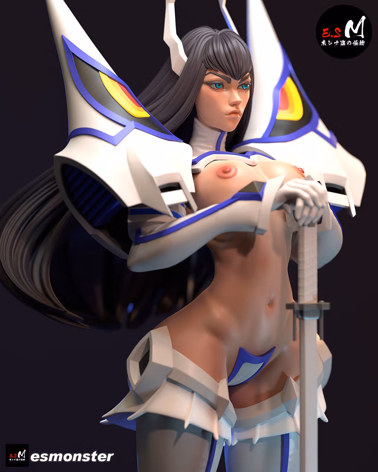 Satsuki Kiryuin Statue | Kill la Kill Fan Art by E.S Monster SFW,NSFW 3d printed statue,3d printed,nsfw statue,3d printed figure,Satsuki Kiryuin Statue,Kill la Kill Statue