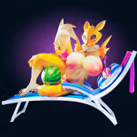 Renamon Watermelon Bikini Statue | Digimon Fan Art by Officer Rhu SFW,NSFW,Futa 3d printed,Renamon statue,futa statue,Digimon statue,furry statue,nsfw statue,futa figurines,futanari figurines,futanari statue