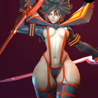 Ryuko Matoi Statue | Kill la Kill Fan Art by E.S Monster SFW,NSFW 3d printed statue,3d printed,nsfw statue,3d printed figure,Ryuko Matoi Statue,Kill la Kill Statue