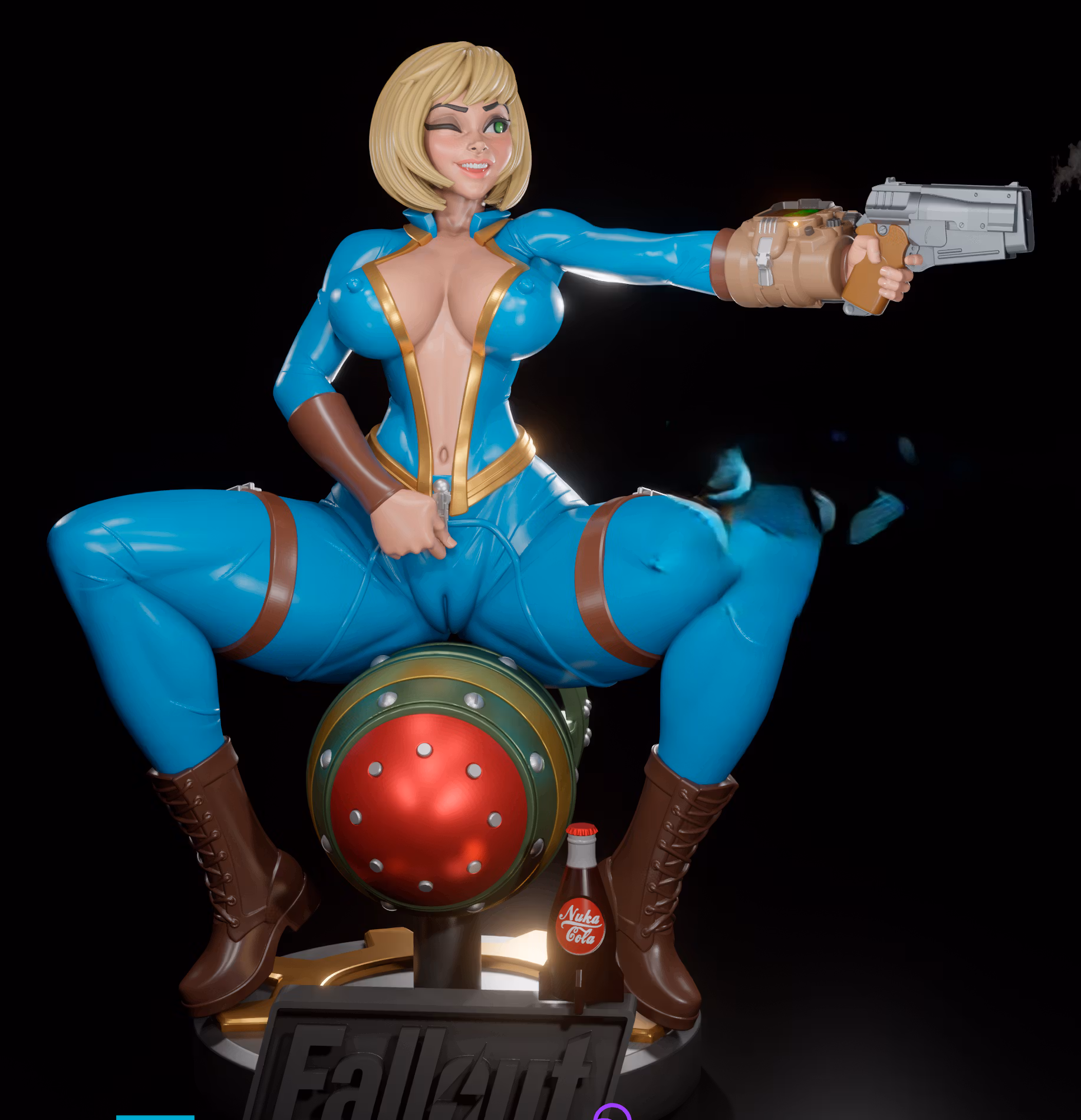 Vault Girl Statue | Fallout Fan Art by Digital Dark SFW,NSFW,Futa 3d printed statue,3d printed,nsfw statue,3d printed figure,futa statue,Vault Girl Statue,Fallout Statue,futa figurines,futanari figurines,futanari statue
