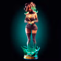 Marina Statue | Splatoon Fan Art by Officer Rhu SFW,NSFW,Futa 3d printed statue,3d printed,futa statue,nsfw statue,Marina Statue,Splatoon Statue,futa figurines,futanari figurines,futanari statue