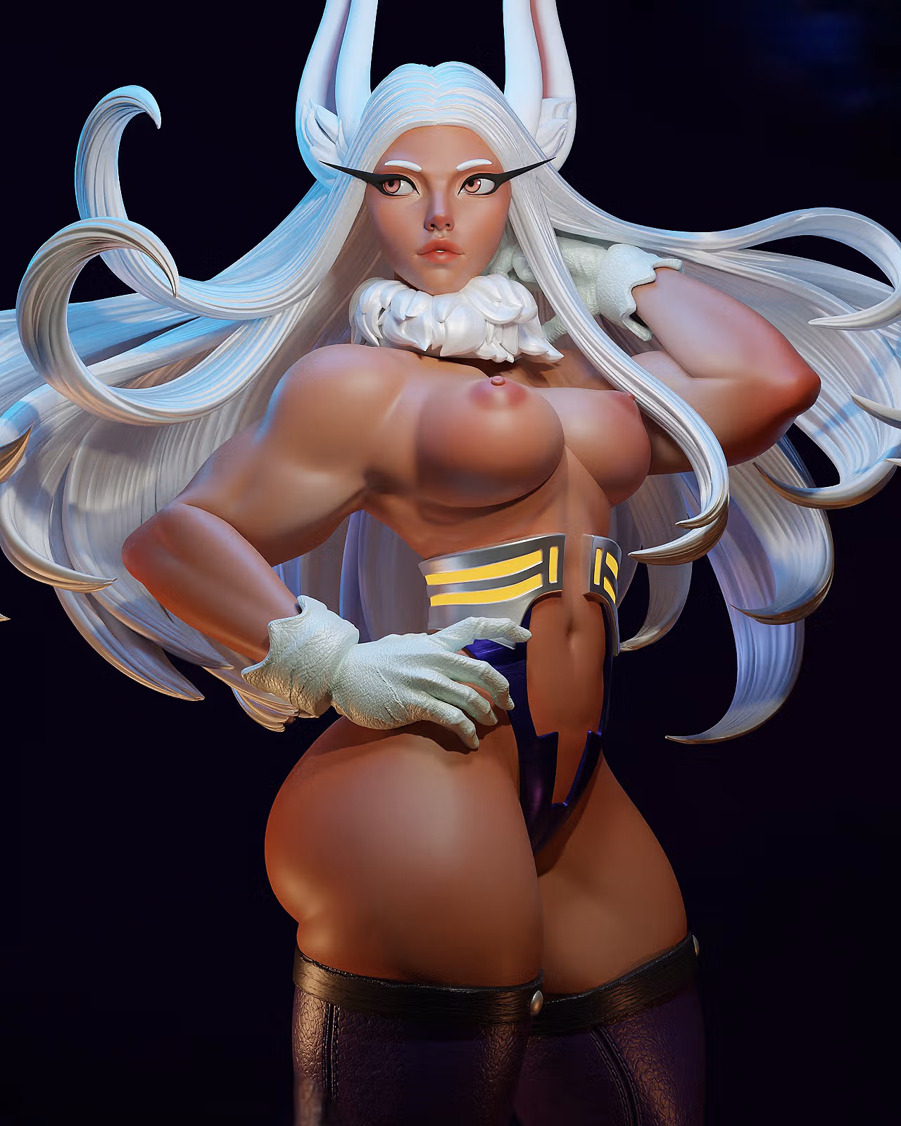 Mirko Statue | My Hero Academia Fan Art by E.S Monster SFW,NSFW 3d printed statue,3d printed,Mirko statue,nsfw statue,3d printed figure,My Hero Academia statue