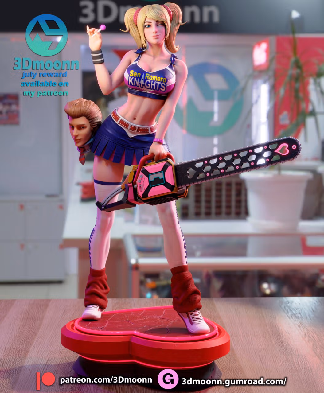 Juliet Starling Statue | Lollipop Chainsaw Fan Art by 3Dmoonn SFW,NSFW 3d printed statue,3d printed,nsfw statue,3d printed figure,Juliet Starling Statue,Lollipop Chainsaw Statue