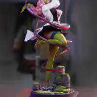 Mitsuri Kanroji Statue | Demon Slayer Fan Art by 3Dmoonn SFW,NSFW 3d printed,3d printed statue,Mitsuri Kanroji Statue,Demon Slayer statue,nsfw statue
