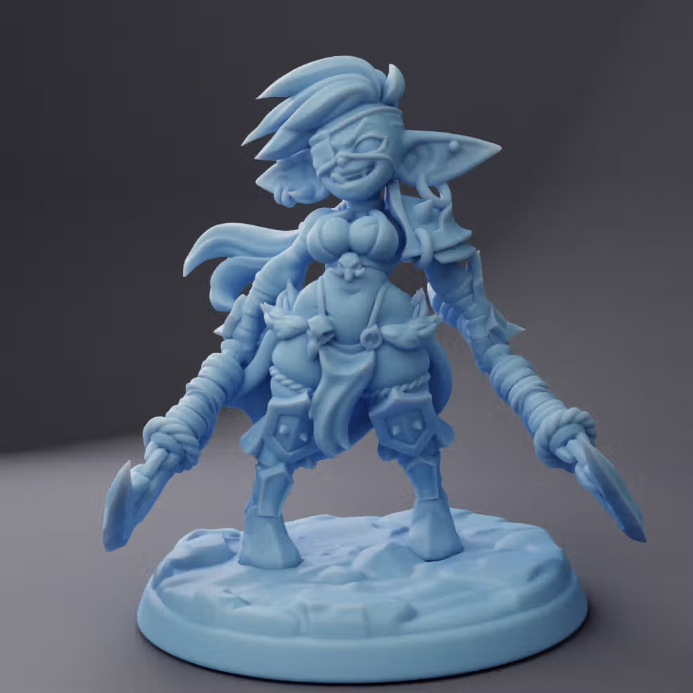 Warrior Goblin Miniature | DnD Fan Art by Twin Goddess Miniatures SFW 3d printed,goblin miniature,3d printed miniature,sfw miniature,Warrior Goblin