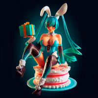Hatsune Miku Bunny Girl Statue | Vocaloid Fan Art by Officer Rhu SFW,NSFW,Futa 3d printed,Hatsune Miku Bunny Girl statue,futa statue,Vocaloid statue,furry statue,nsfw statue,futa figurines,futanari figurines,futanari statue