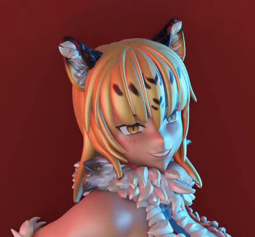 Ocelomeh Statue | Monster Girl Encyclopedia Fan Art by Magpie3d SFW,NSFW 3d printed statue,3d printed,3d printed figure,nsfw statue,Monster Girl Encyclopedia statue,Ocelomeh statue,furry statue