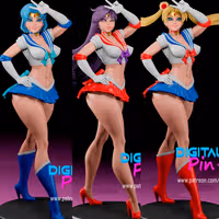 Sailor Girls Statue | Sailor Moon Fan Art by Digital Dark SFW,NSFW,Futa 3d printed statue,3d printed,nsfw statue,futa statue,futa figurines,futanari figurines,futanari statue,Sailor Girls Statue,Sailor Mars Statue,Sailor Moon Statue,Sailor Mercury Statue
