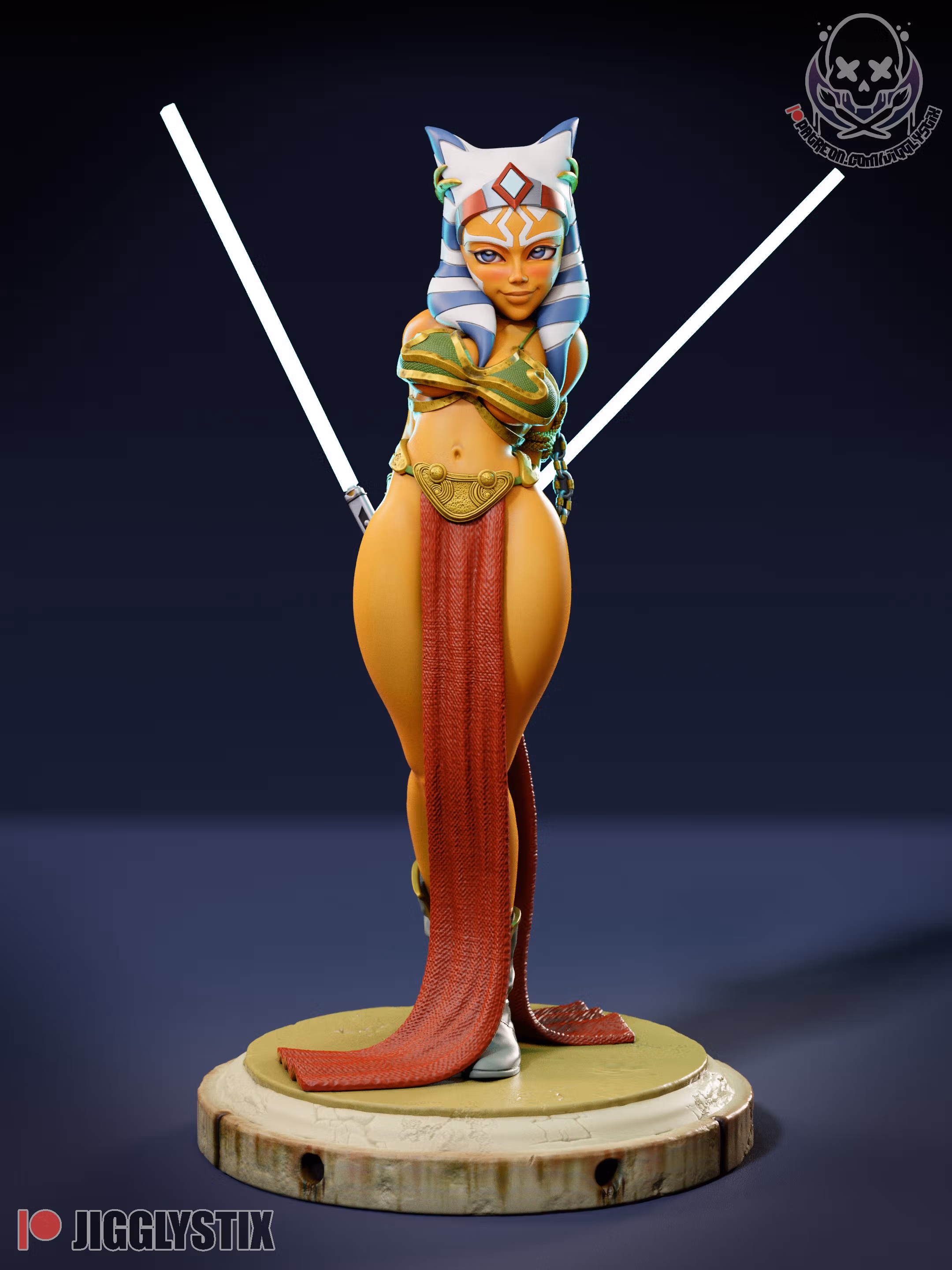 Statua Ahsoka | Star Wars Fan art di Jigglystix SFW,NSFW,Futa 3d printed statue,3d printed,nsfw statue,3d printed figure,futa statue,Ahsoka Statue,Star Wars Statue,futa figurines,futanari figurines,futanari statue