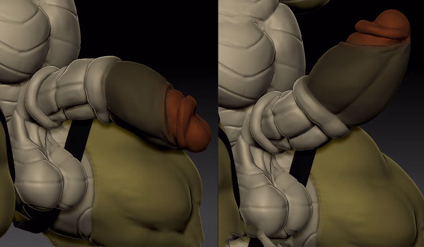 Cocodrile Trap Furry Statue | Original Fan Art by MorganMorningstar NSFW,Futa 3d printed statue,3d printed,3d printed figure,Cocodrile Trap Statue,Original Statue,futa statue,futa figurines,futanari figurines,futanari statue,nsfw statue,furry statue