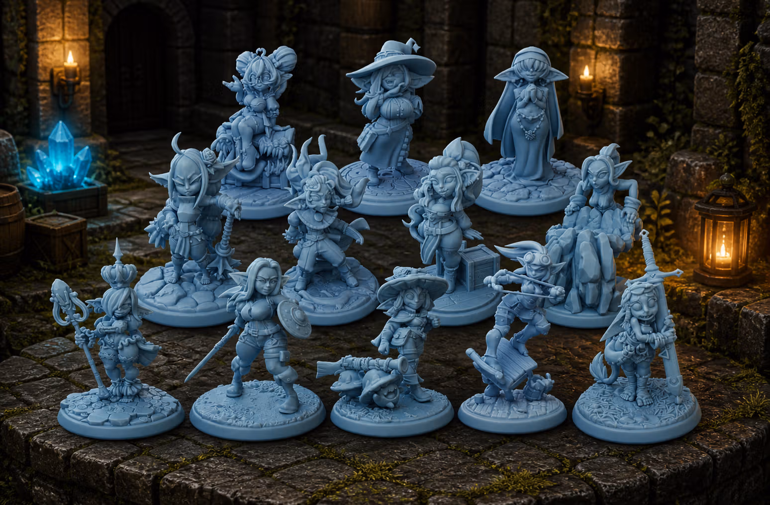 Goblin Team v2 Miniature Pack | DnD Fan Art by Twin Goddess Miniatures SFW 3d printed,goblin miniature,3d printed miniature,sfw miniature,Goblin Girl Team