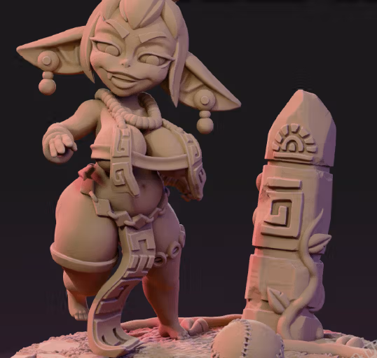 Aztec Football Goblin Miniature | DnD Fan Art by Jigglystix SFW,NSFW 3d printed,miniature,dnd miniature,Aztec Football Goblin,3d printed miniature,nsfw miniature