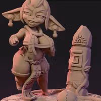 Aztec Football Goblin Miniature | DnD Fan Art by Jigglystix SFW,NSFW 3d printed,miniature,dnd miniature,Aztec Football Goblin,3d printed miniature,nsfw miniature