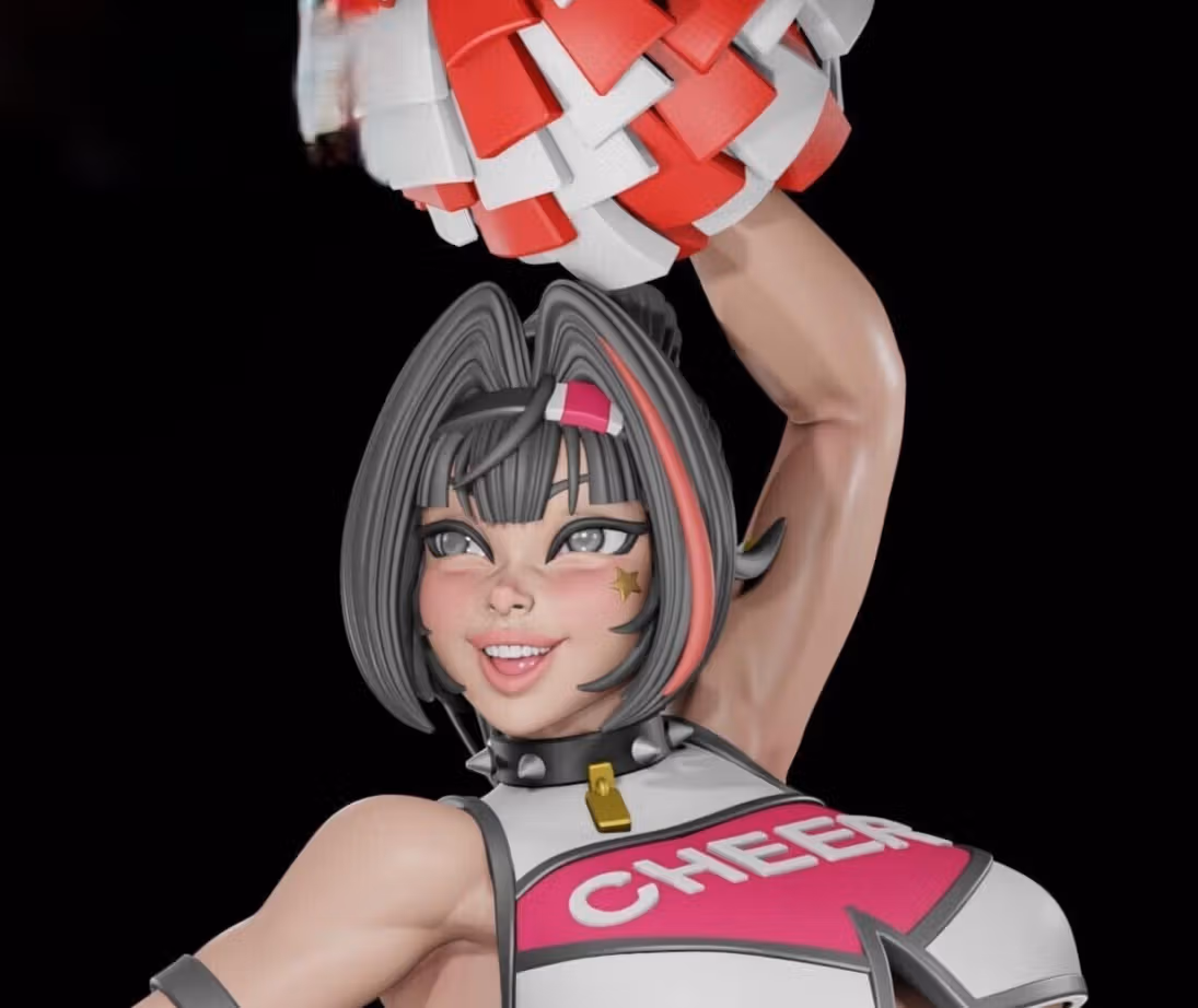 Statue Bay Cheerleader | NIKKE Fan art par Digital Dark SFW,NSFW,Futa futa statue,3d printed,nsfw statue,Bay Cheerleader Statue,3d printed figure,nikke Statue,futa figurines,futanari figurines,futanari statue