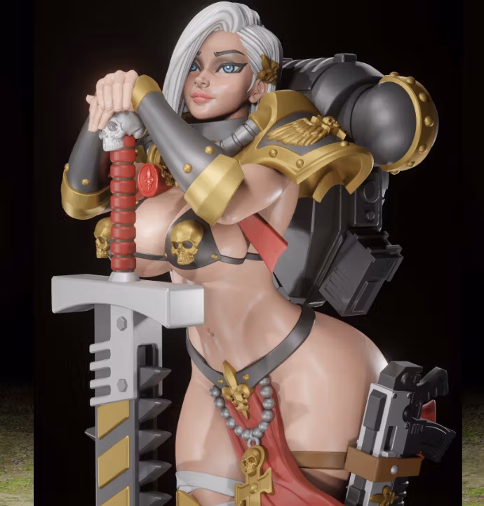 Sister of Battle Statue | 40k Fanart von Digital Dark SFW,NSFW,Futa 3d printed statue,3d printed,nsfw statue,futa statue,futa figurines,futanari figurines,futanari statue,3d printed figure,Sister of Battle Statue ,warhammer 40k statue 