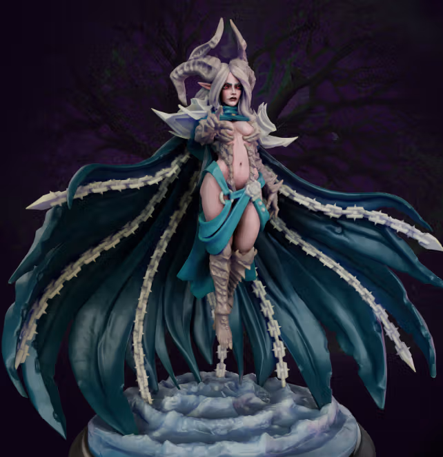Devilin Witch Queen Miniature | DnD Fan Art by Gaz Minis SFW 3d printed,miniature,dnd miniature,Devilin Witch Queen,3d printed miniature