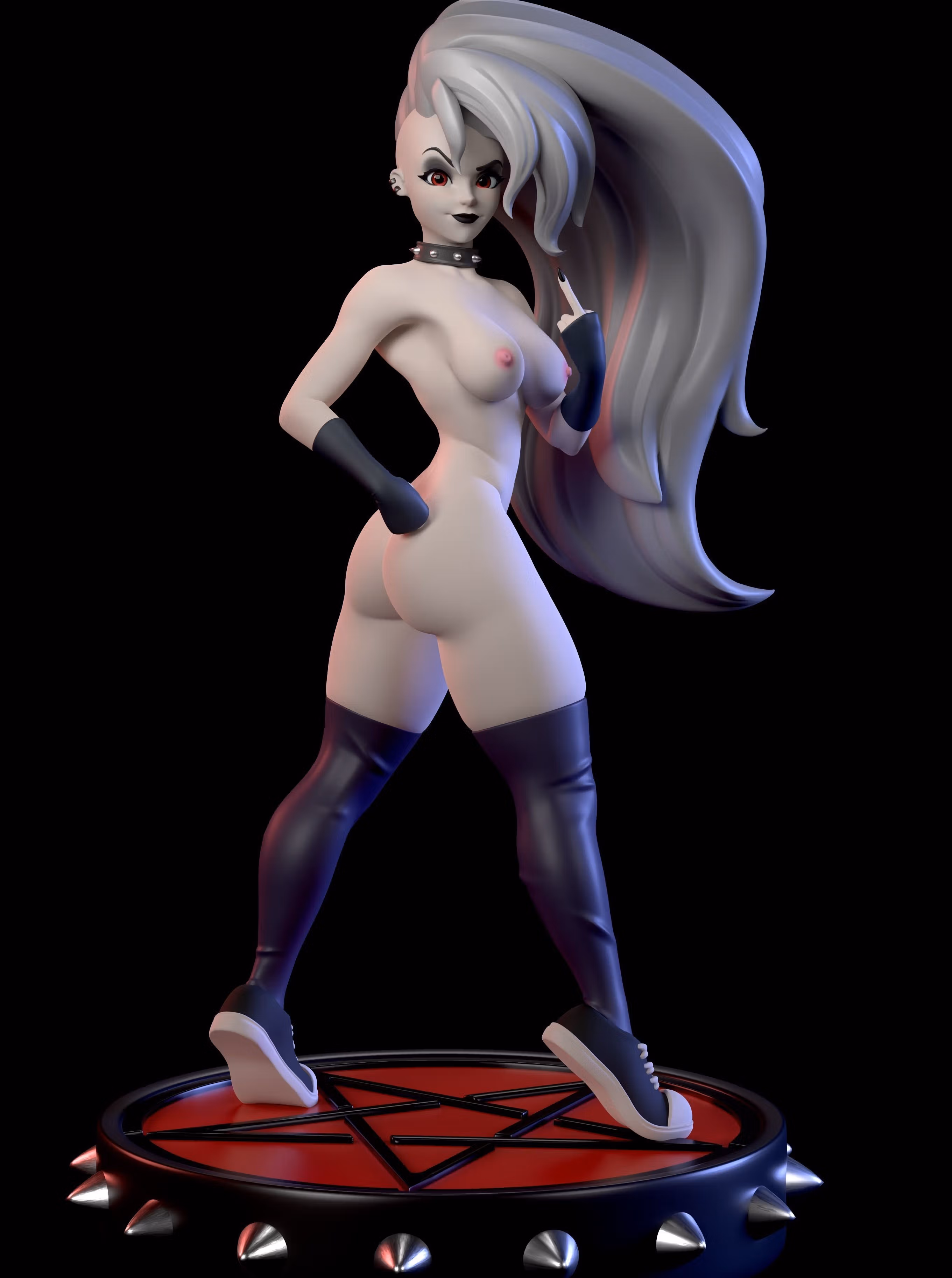 Loona Statue | Helluva Boss Fan Art by Azaak3d SFW,NSFW 3d printed statue,3d printed,nsfw statue,furry statue,loona statue,Helluva Boss Statue