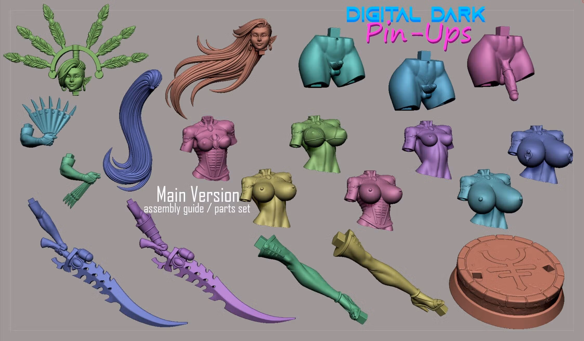 Yvraine Statue | 40k Fan Art by Digital Dark SFW,NSFW,Futa 3d printed statue,3d printed,nsfw statue,3d printed figure,Yvraine Statue,Warhammer 40k,futa statue,futa figurines,futanari figurines,futanari statue