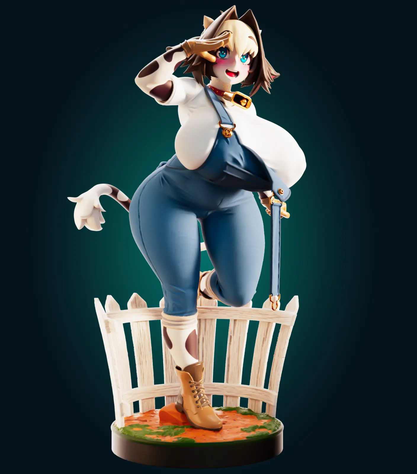 Bell-Nee Cow Girl Furry Statue | Monster Girl Fanart von Officer Rhu SFW,NSFW,Futa 3d printed statue,3d printed,3d printed figure,Bell Nee Cow Girl Statue,Monster Girl Statue,nsfw statue,furry statue
