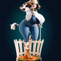 Estatua Bell-Nee Cow Girl Furry | Monster Girl Fan art por Officer Rhu SFW,NSFW,Futa 3d printed statue,3d printed,3d printed figure,Bell Nee Cow Girl Statue,Monster Girl Statue,nsfw statue,furry statue
