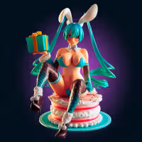 Hatsune Miku Bunny Girl Statue | Vocaloid Fan Art by Officer Rhu SFW,NSFW,Futa 3d printed,Hatsune Miku Bunny Girl statue,futa statue,Vocaloid statue,furry statue,nsfw statue,futa figurines,futanari figurines,futanari statue
