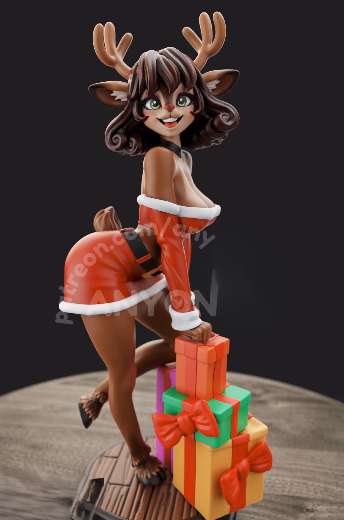 Figura Christmas Deer Furry | Oryginalny fanart autorstwa Anyonensfw SFW,NSFW,Futa 3d printed statue,3d printed,nsfw statue,3d printed figure,Christmas Deer Statue,furry statue,futa statue,futa figurines,futanari figurines,futanari statue