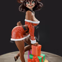 Figura Christmas Deer Furry | Oryginalny fanart autorstwa Anyonensfw SFW,NSFW,Futa 3d printed statue,3d printed,nsfw statue,3d printed figure,Christmas Deer Statue,furry statue,futa statue,futa figurines,futanari figurines,futanari statue