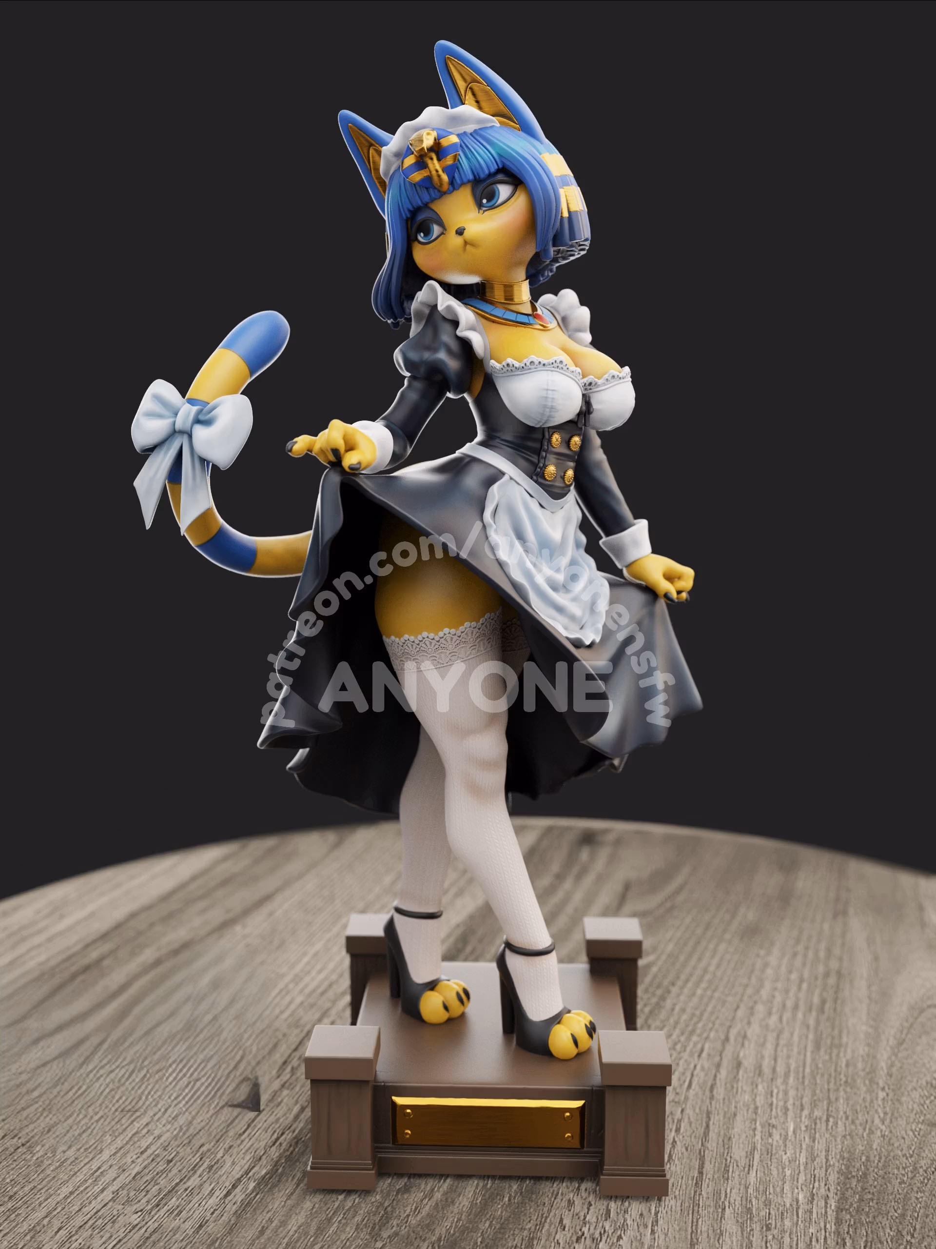 Ankha Maid Statue | Animal Crossing Fan Art by Anyonensfw SFW,NSFW 3d printed,3d printed statue,nsfw statue,Animal Crossing Statue,Ankha Maid Statue