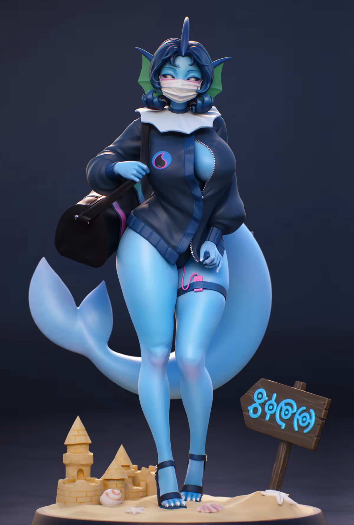 Statua Vaporeon Eevee | Pokemon Fan art di Onagaba SFW,NSFW 3d printed,3d printed statue,nsfw statue,furry statue,Vaporeon Statue,Pokémon Statue,3d printed figure