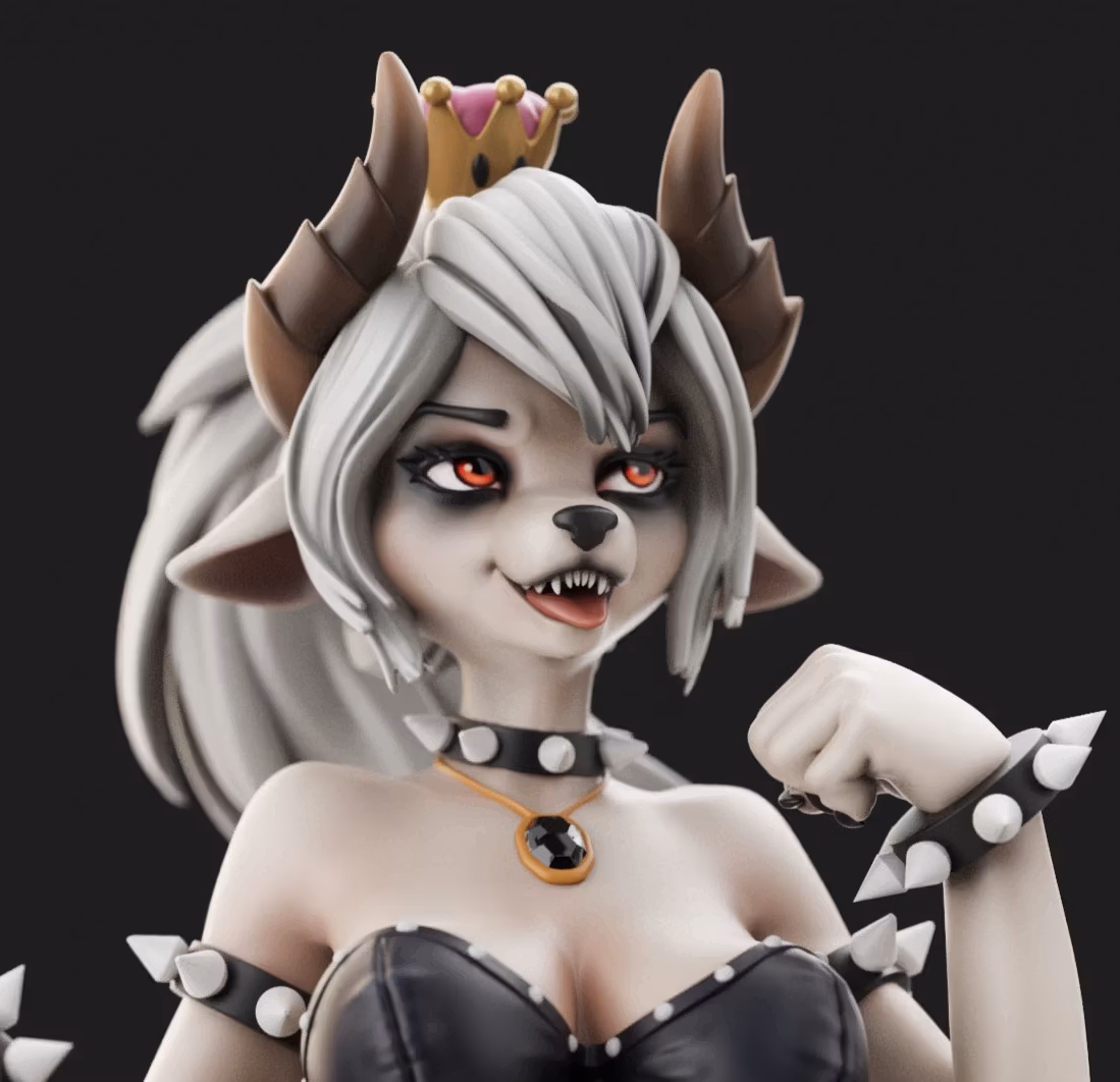 Bowsette Furry Statue | Super Mario Fan Art by Anyonensfw SFW,NSFW,Futa 3d printed,3d printed statue,nsfw statue,futa statue,Bowsette Statue,Super Mario Statue,futa figurines,futanari figurines,futanari statue,furry statue