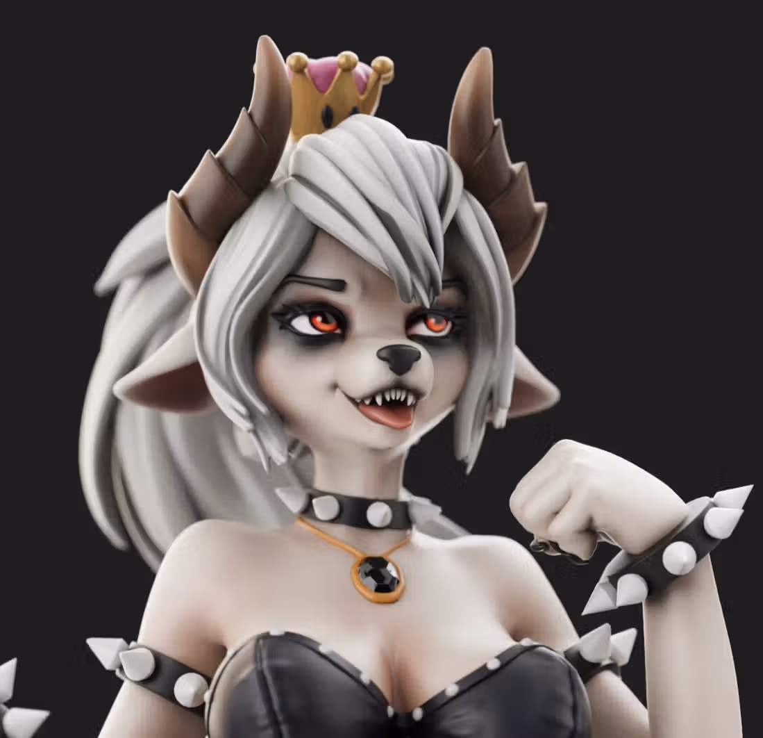Bowsette Furry Statue | Super Mario Fan Art by Anyonensfw SFW,NSFW,Futa 3d printed,3d printed statue,nsfw statue,futa statue,Bowsette Statue,Super Mario Statue,futa figurines,futanari figurines,futanari statue,furry statue