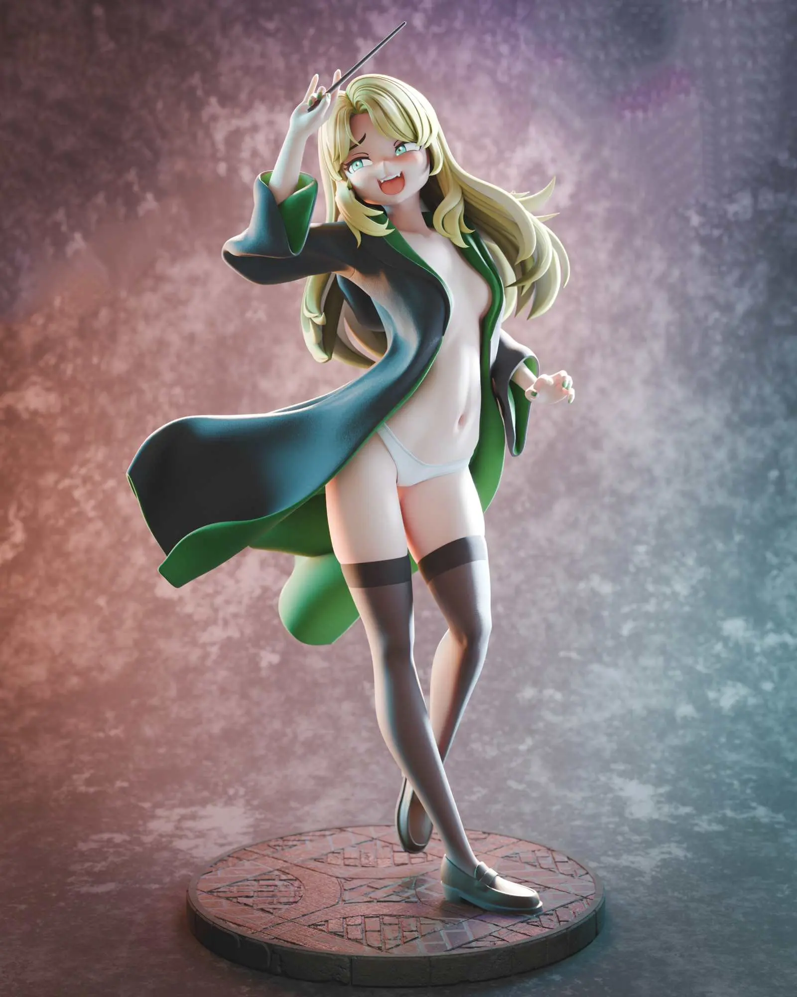 Draco Malfoy Anime Girl Statue | Harry Potter Fan Art by Chyvak SFW,NSFW 3d printed figure,3d printed,Draco Malfoy Statue,Harry Potter statue,nsfw statue