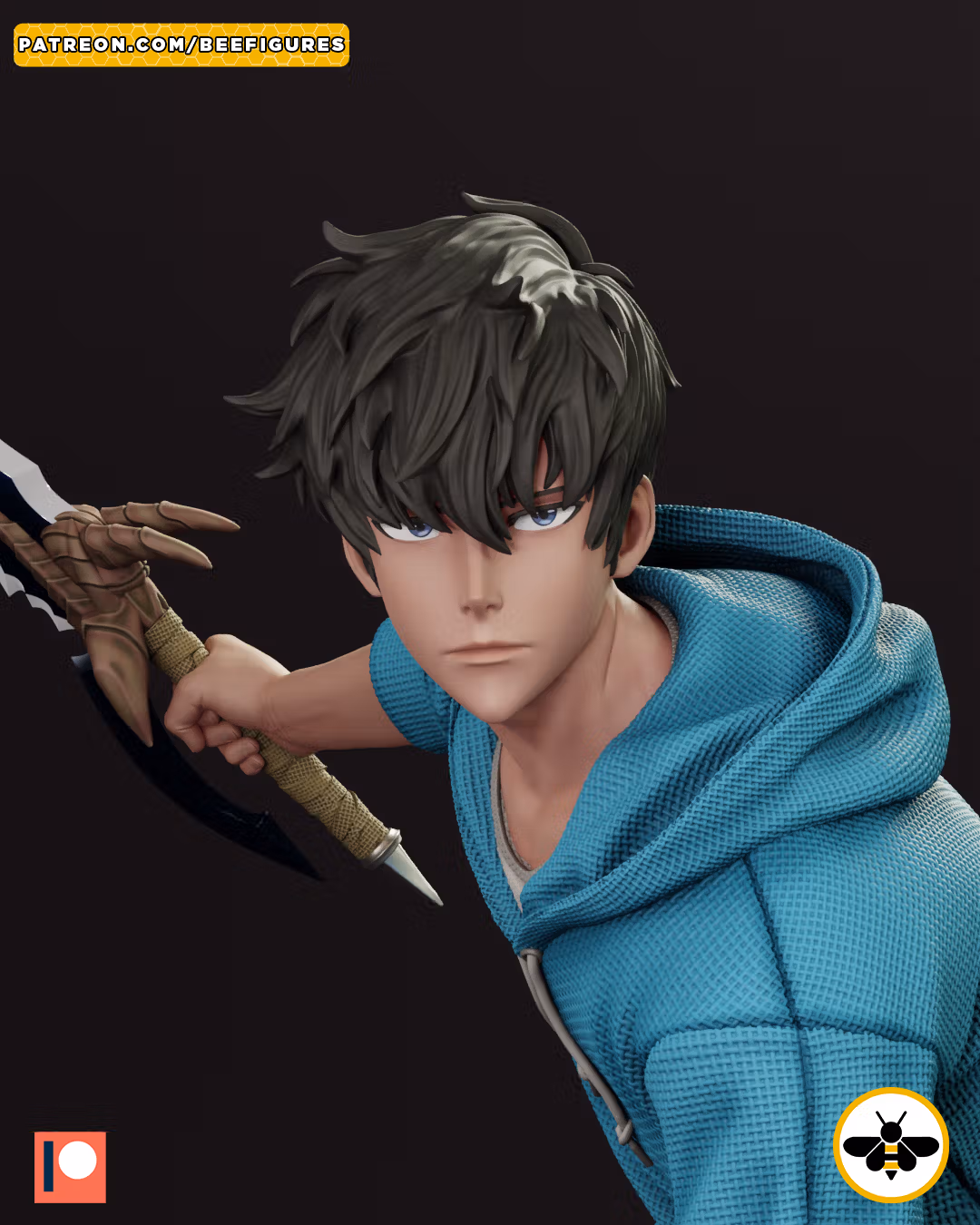 Sung Jin-Woo Statue | Solo leveling Fan Art by Bee Figures SFW 3d printed statue,Solo leveling,3d printed,Sung Jin woo Statue,Jinwoo Statue