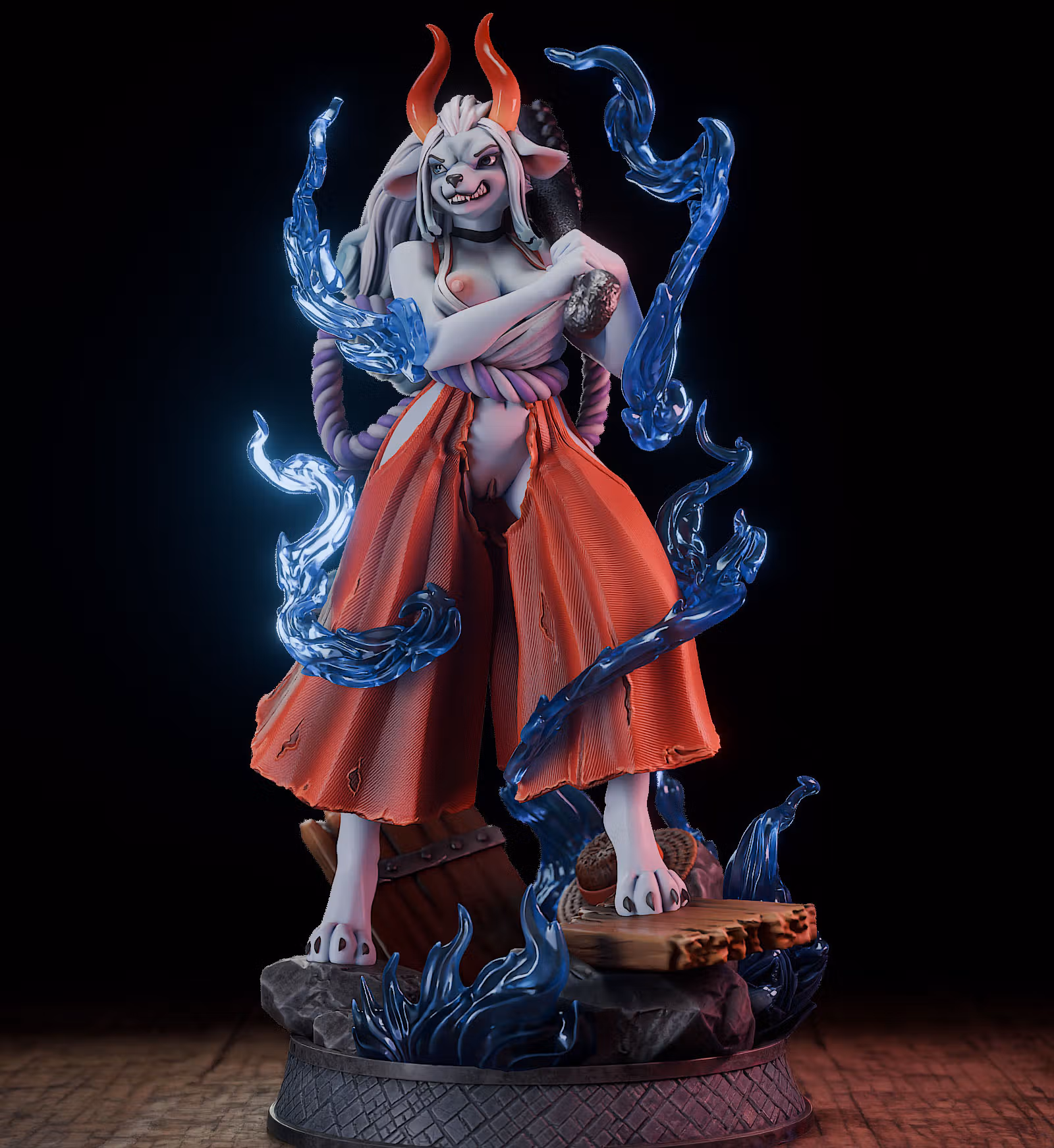 Yamato Furry Statue | One Piece Fan Art by Anyonensfw SFW,NSFW,Futa 3d printed statue,3d printed,nsfw statue,3d printed figure,Yamato statue,One Piece statue,furry statue,futa statue,futa figurines,futanari figurines,futanari statue