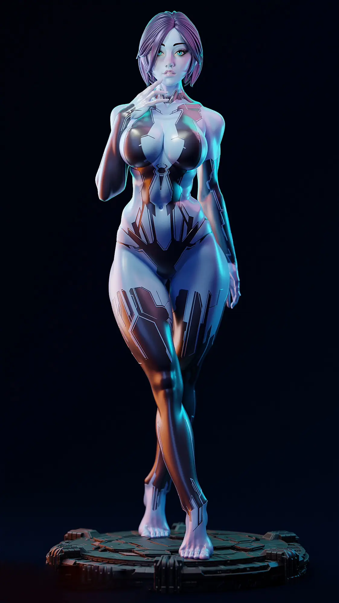 Cortana Statue | Halo Fan Art by E.S Monster SFW 3d printed statue,3d printed,3d printed figure,Cortana Statue,Halo Statue