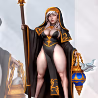 Cleric Eleanora Miniature | DnD Fan Art by Gaz Minis SFW,NSFW 3d printed,miniature,dnd miniature,Cleric Eleanora,3d printed miniature,nsfw miniature