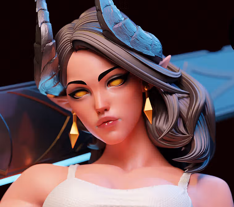 Malevola Statue | Dispatch Fan Art by E.S Monster SFW,NSFW 3d printed,3d printed statue,3d printed figure,Malevola Statue ,nsfw statue,Dispatch statue 