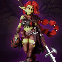 Halberd welder Jillie Goblin Miniature | DnD Fan Art by Gaz Minis SFW,NSFW 3d printed,miniature,dnd miniature,Halberd welder Jillie Goblin,3d printed miniature,nsfw miniature