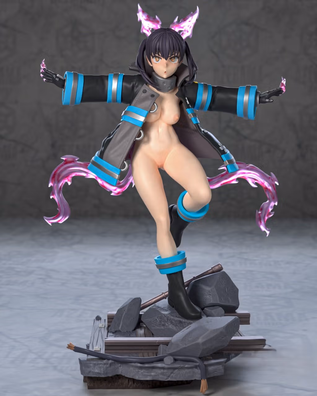 Tamaki Kotatsu Statue | Fire Force Fan Art by Azerama SFW,NSFW 3d printed,3d printed statue,nsfw statue,Tamaki Kotatsu statue,Fire Force statue