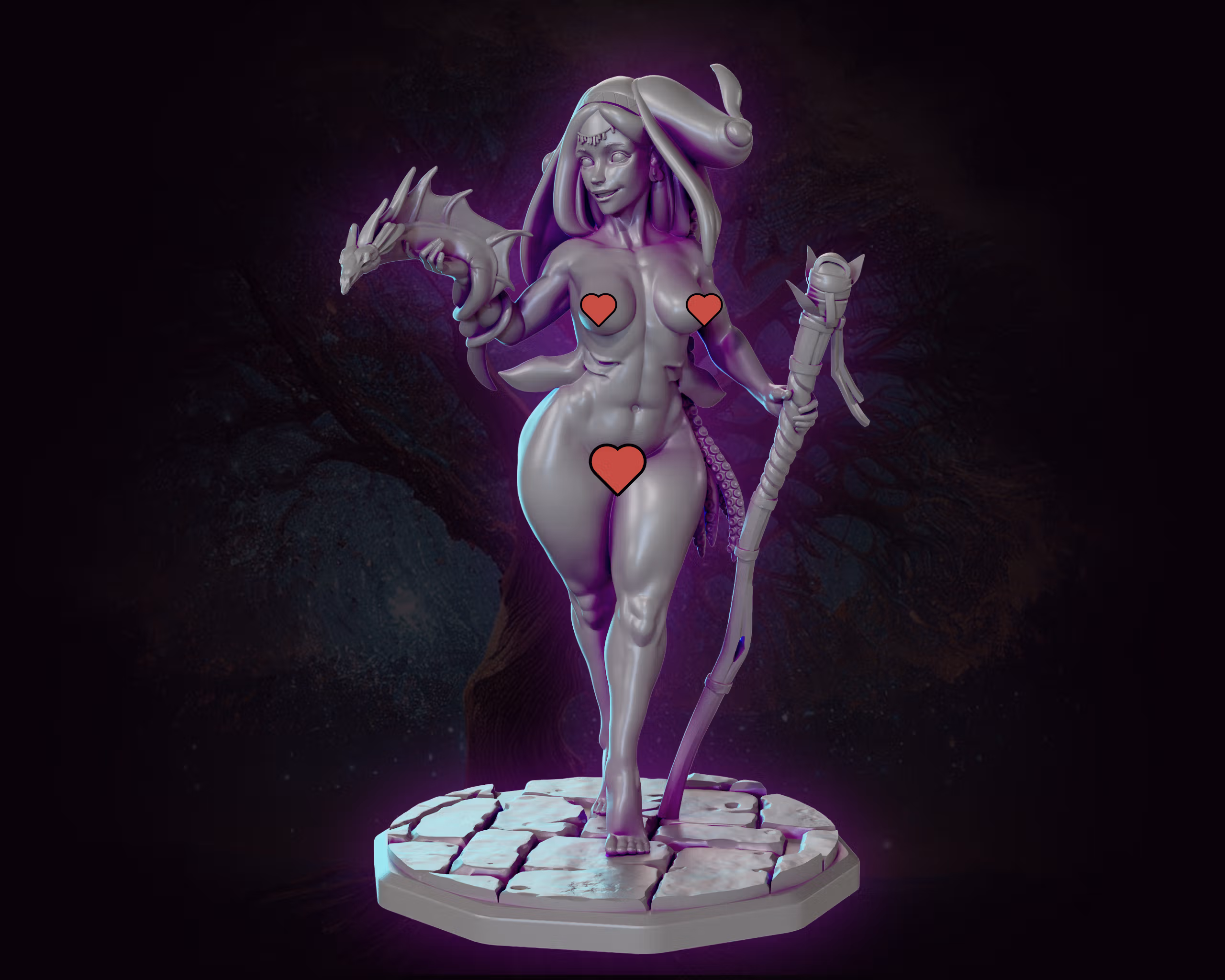 Sea Mage Ula Miniature | DnD Fan Art by Gaz Minis SFW,NSFW 3d printed,miniature,dnd miniature,Sea Mage Ula,3d printed miniature,nsfw miniature